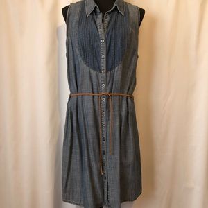 Level 99 Sleeveless Denim Shirt Dress